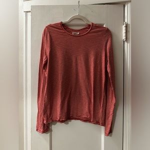 Faherty | Red Striped Long Sleeve T-Shirt | Size S
